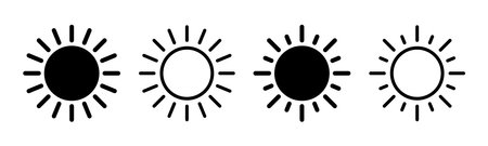 Sun icon set illustration. Brightness sign and symbol.のイラスト素材