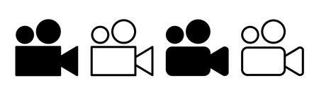 Video icon set illustration. video camera sign and symbol. movie sign. cinemaのイラスト素材