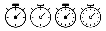 stopwatch icon set illustration. Timer sign and symbol. Countdown icon. Period of time