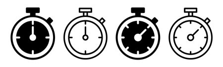stopwatch icon set illustration. Timer sign and symbol. Countdown icon. Period of timeのイラスト素材