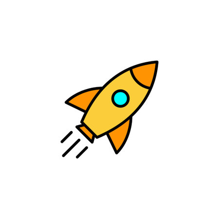 Rocket icon vector for web and mobile app. Startup sign and symbol. rocket launcher iconのイラスト素材