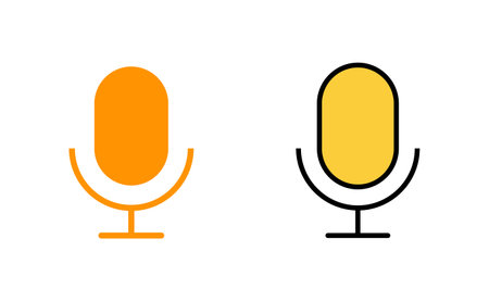 Microphone icon set for web and mobile app. karaoke sign and symbolのイラスト素材