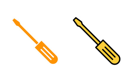 Screwdriver icon set for web and mobile app. tools sign and symbolのイラスト素材