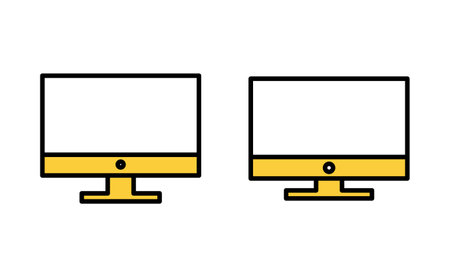 Computer icon set for web and mobile app. computer monitor sign and symbolのイラスト素材