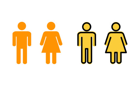 Man and woman icon set  for web and mobile app. male and female sign and symbol. Girls and boysのイラスト素材