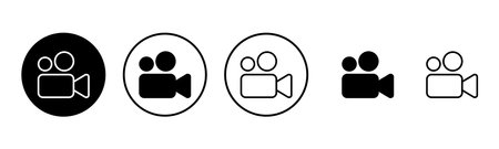 Video icon set illustration. video camera sign and symbol. movie sign. cinema