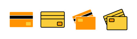 Credit card icon set for web and mobile app. Credit card payment sign and symbolのイラスト素材