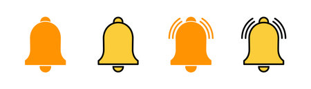 Bell Icon set for web and mobile app. Notification sign and symbol for web site designのイラスト素材