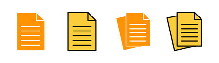 Document icon set for web and mobile app. Paper sign and symbol. File Iconのイラスト素材