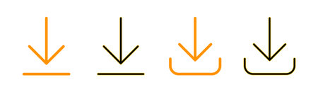 Download icon set for web and mobile app. Download sign and symbolのイラスト素材