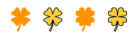 Clover icon set for web and mobile app. clover sign and symbol. four leaf clover icon.のイラスト素材