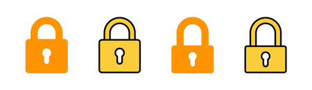 Lock icon set  for web and mobile app. Padlock sign and symbol. Encryption icon. Security symbolのイラスト素材
