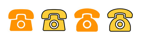 Telephone icon set for web and mobile app. phone sign and symbolのイラスト素材