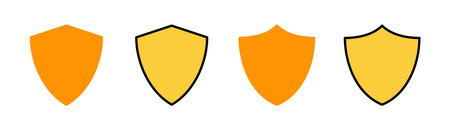 Shield icon set for web and mobile app. Protection icon. Security sign and symbolのイラスト素材