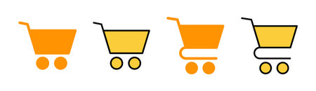 Shopping icon set for web and mobile app. Shopping cart sign and symbol. Trolley iconのイラスト素材