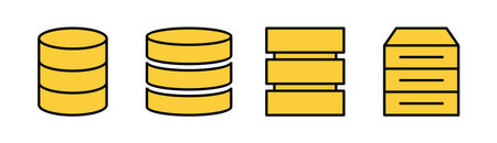 Database icon set for web and mobile app. database sign and symbolのイラスト素材