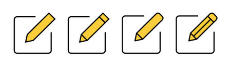 Edit icon set for web and mobile app. edit document sign and symbol. edit text icon. pencil. sign upのイラスト素材