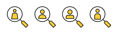 Hiring icon set  for web and mobile app. Search job vacancy sign and symbol. Human resources concept. Recruitmentのイラスト素材