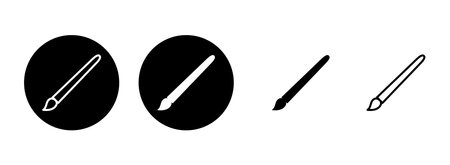 Paint icon set illustration. paint brush sign and symbol. paint roller icon vectorのイラスト素材