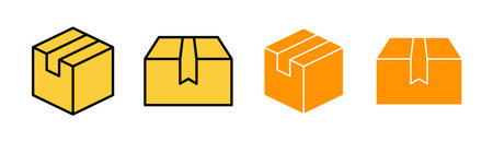 Box icon set for web and mobile app. box sign and symbol, parcel, packageのイラスト素材