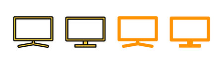 Tv icon set for web and mobile app. television sign and symbolのイラスト素材