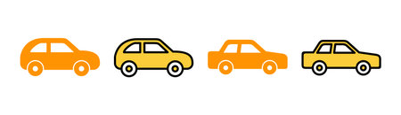 Car icon set for web and mobile app. car sign and symbol. small sedanのイラスト素材