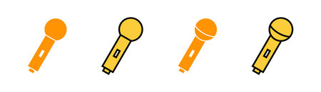Microphone icon set for web and mobile app. karaoke sign and symbolのイラスト素材