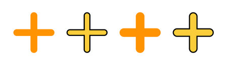 Plus Icon set for web and mobile app. Add plus sign and symbolのイラスト素材