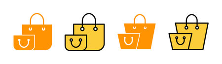 Shopping bag icon set for web and mobile app. shopping sign and symbolのイラスト素材