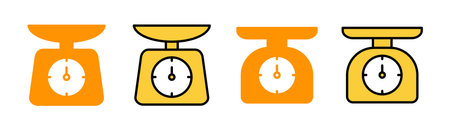 Scales icon set for web and mobile app. Weight scale sign and symbolのイラスト素材