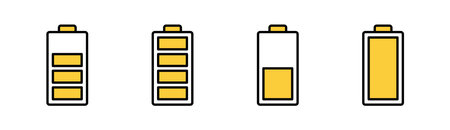 Battery icon set for web and mobile app. battery charging sign and symbol. battery charge levelのイラスト素材