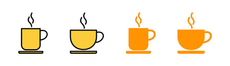 coffee cup icon set for web and mobile app. cup a coffee sign and symbolのイラスト素材
