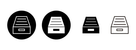 Archive folders icon set illustration. Document vector icon. Archive storage icon.のイラスト素材
