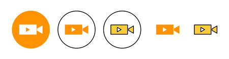 Video icon set for web and mobile app. video camera sign and symbol. movie sign. cinemaのイラスト素材
