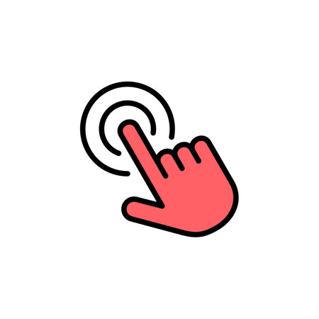 Hand click icon set illustration. pointer sign and symbol. hand cursor iconのイラスト素材