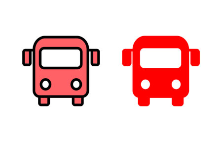 Bus icon set illustration. bus sign and symbol. transport symbolのイラスト素材