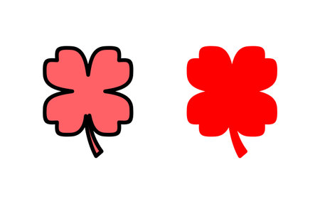 Clover icon set illustration. clover sign and symbol. four leaf clover icon.のイラスト素材