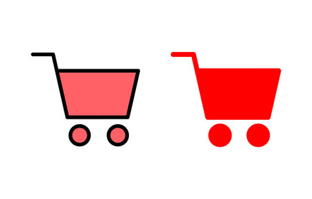 Shopping icon set illustration. Shopping cart sign and symbol. Trolley iconのイラスト素材