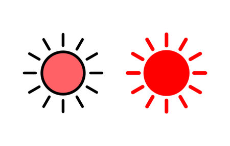 Sun icon set illustration. Brightness sign and symbol.のイラスト素材
