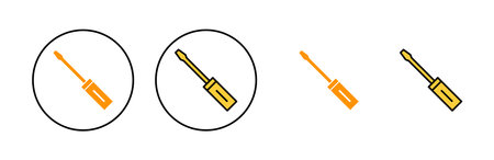 Screwdriver icon set for web and mobile app. tools sign and symbolのイラスト素材