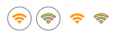 Wifi icon set for web and mobile app. signal sign and symbol. Wireless  iconのイラスト素材