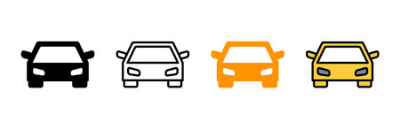 Car icon set vector. car sign and symbol. small sedanのイラスト素材