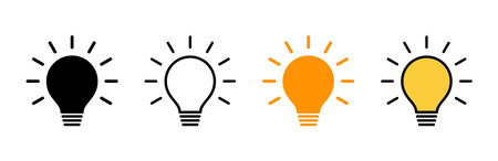 Lamp icon set vector. Light bulb sign and symbol. idea symbol.のイラスト素材