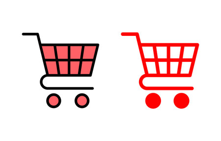 Shopping icon set illustration. Shopping cart sign and symbol. Trolley iconのイラスト素材