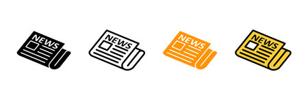 Newspaper icon set vector. news paper sign and symbolignのイラスト素材