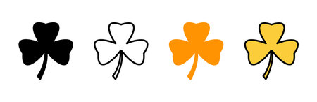 Clover icon set vector. clover sign and symbol. four leaf clover icon.のイラスト素材