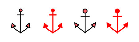 Anchor icon set illustration. Anchor sign and symbol. Anchor marine icon.のイラスト素材