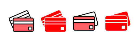 Credit card icon set illustration. Credit card payment sign and symbolのイラスト素材