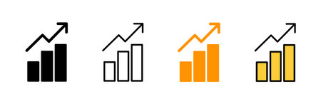 Growing graph Icon vector. Chart sign and symbol. diagram iconのイラスト素材
