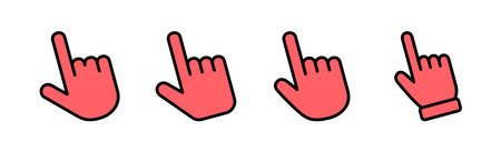 Hand cursor icon set illustration. cursor sign and symbol. hand cursor icon clikのイラスト素材